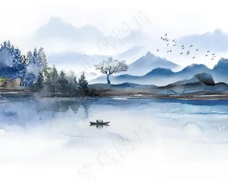 中国山水画 泼墨画图片