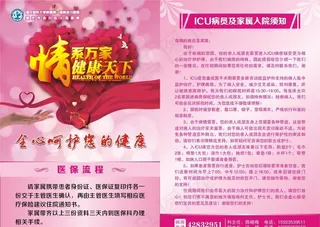 粉色ICU入院须知DM宣传单图片