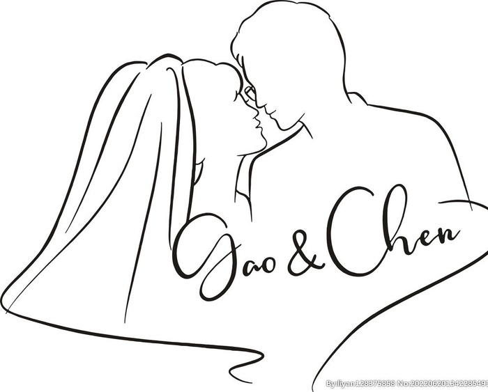 婚礼人头像LOGO图片cdr矢量模版下载
