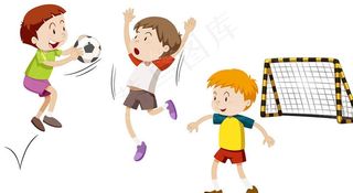 足球运动可爱的卡通儿童插画图片