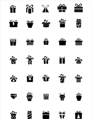 各种类型礼品礼盒图标图片