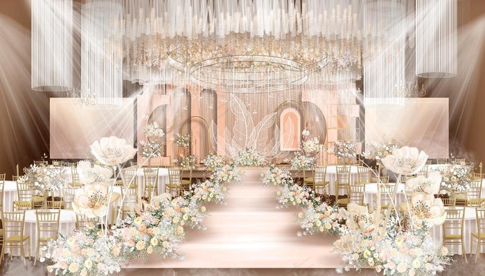 原创香槟色婚礼效果图图片