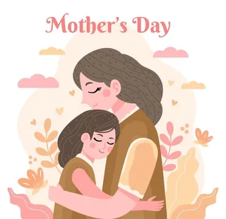 母亲节插画图片