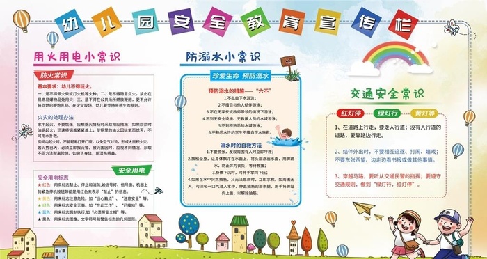 幼儿园安全教育宣传栏图片(6299x3543)psd模版下载