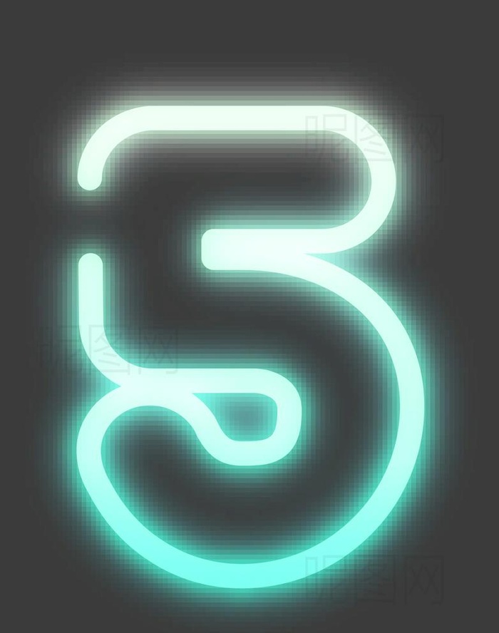霓虹灯数字5图片ai矢量模版下载