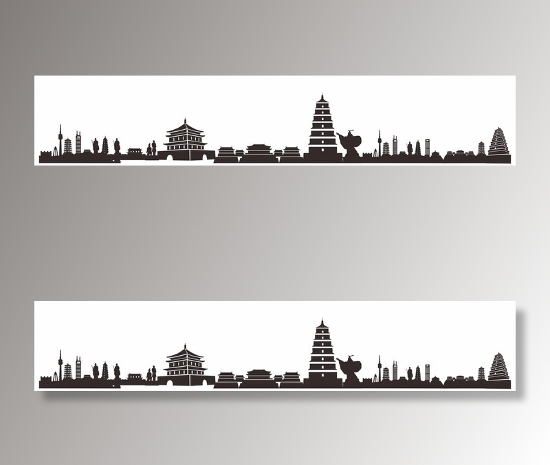 西安城市剪影图片