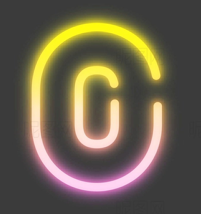 霓虹灯数字0图片