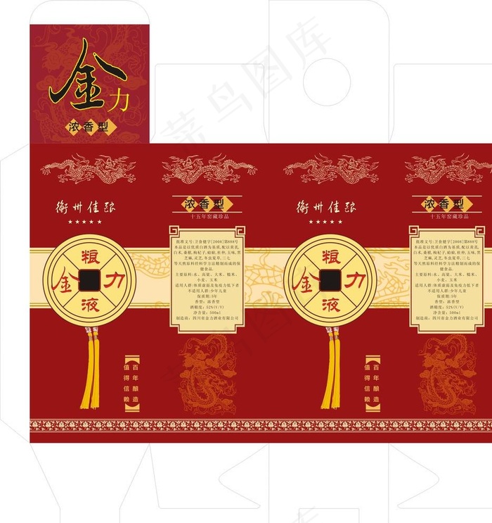 酒盒包装图图片cdr矢量模版下载