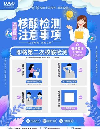 核酸检测注意事项温馨提示海报图片
