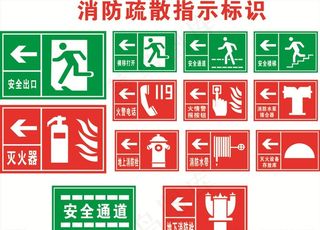 消防疏散指示标识图片