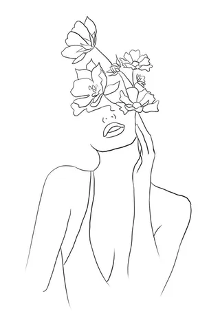 抽象线条女人图片