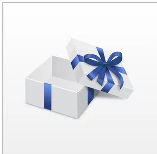 蓝丝带打开礼盒图片