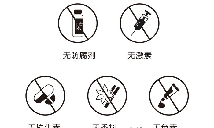 无防腐剂无激素无抗生素矢量图片