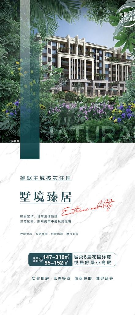 房地产价值点海报图片(1015x2199)psd模版下载