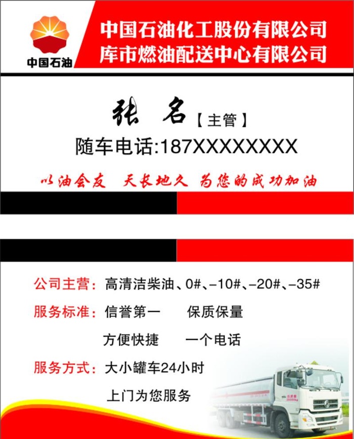 中国石油名片图片