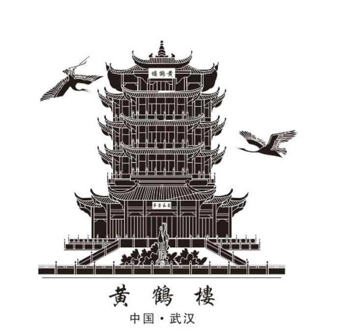 黄鹤楼图片cdr矢量模版下载