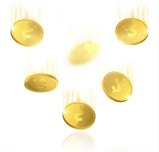 飘落的金币雨矢量素材图片