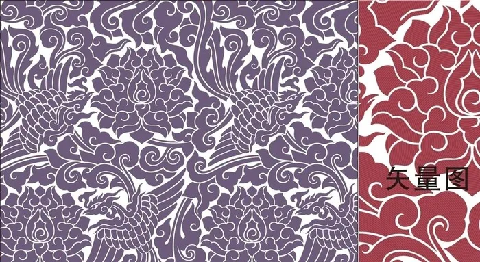 底纹 凤纹 花纹图片cdr矢量模版下载