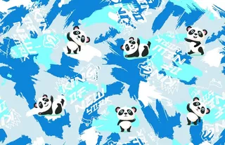 熊猫迷彩字母图片