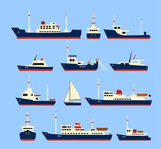 航海轮船矢量图片