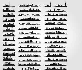 各类建筑剪影图片