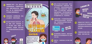 新冠病毒流行期间公众就医对折页图片