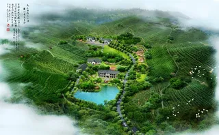 园林建筑鸟瞰图图片