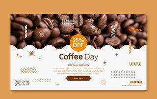 创意简约咖啡店展板图片