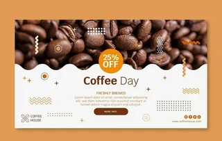 创意简约咖啡店展板图片