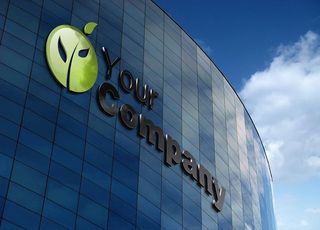 户外墙logo样机图片