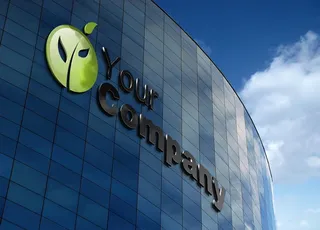 户外墙logo样机图片