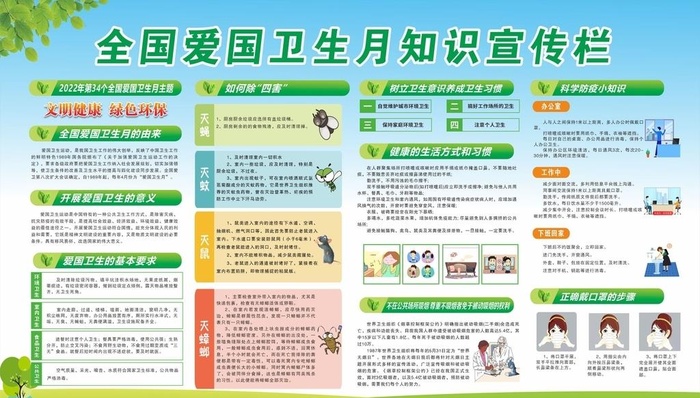 爱国卫生月图片cdr矢量模版下载