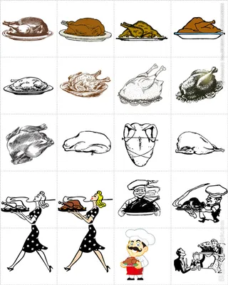 矢量卡通手绘烤鸡图片