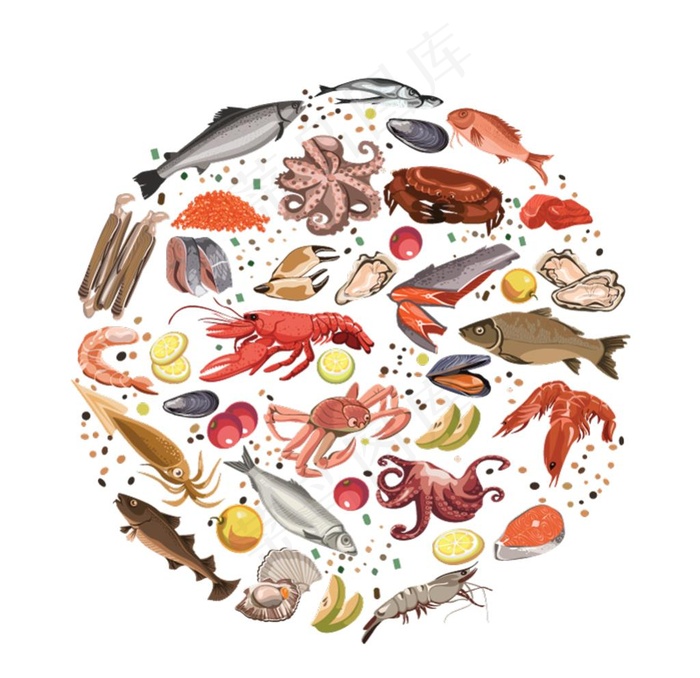 各种海鲜食材图片