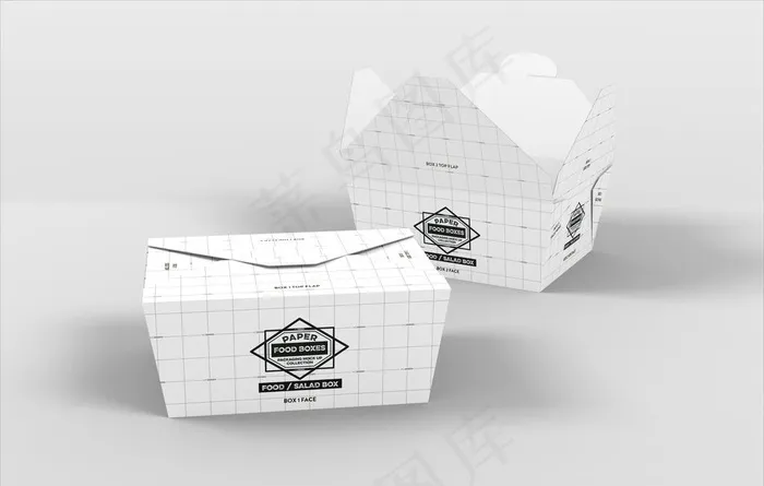 快餐打包盒样机图片(5400x3600)psd模版下载