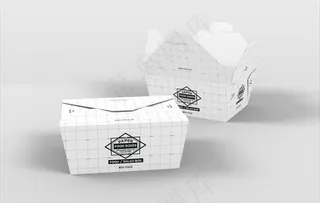 快餐打包盒样机图片