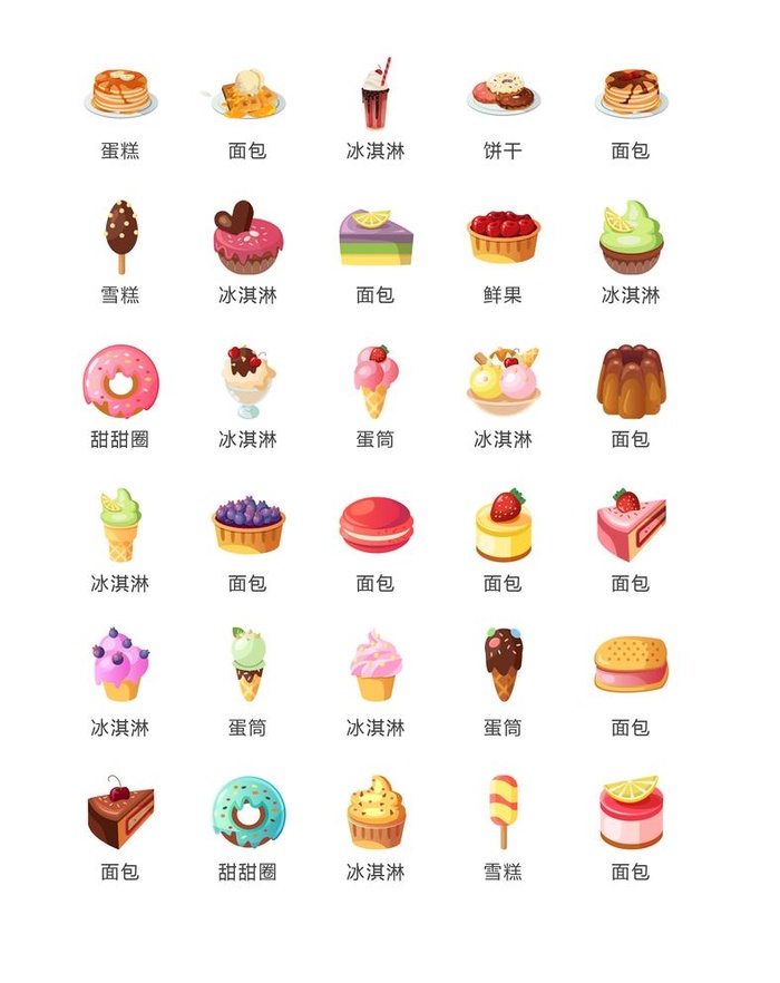 面包冰淇淋图标图片ai矢量模版下载