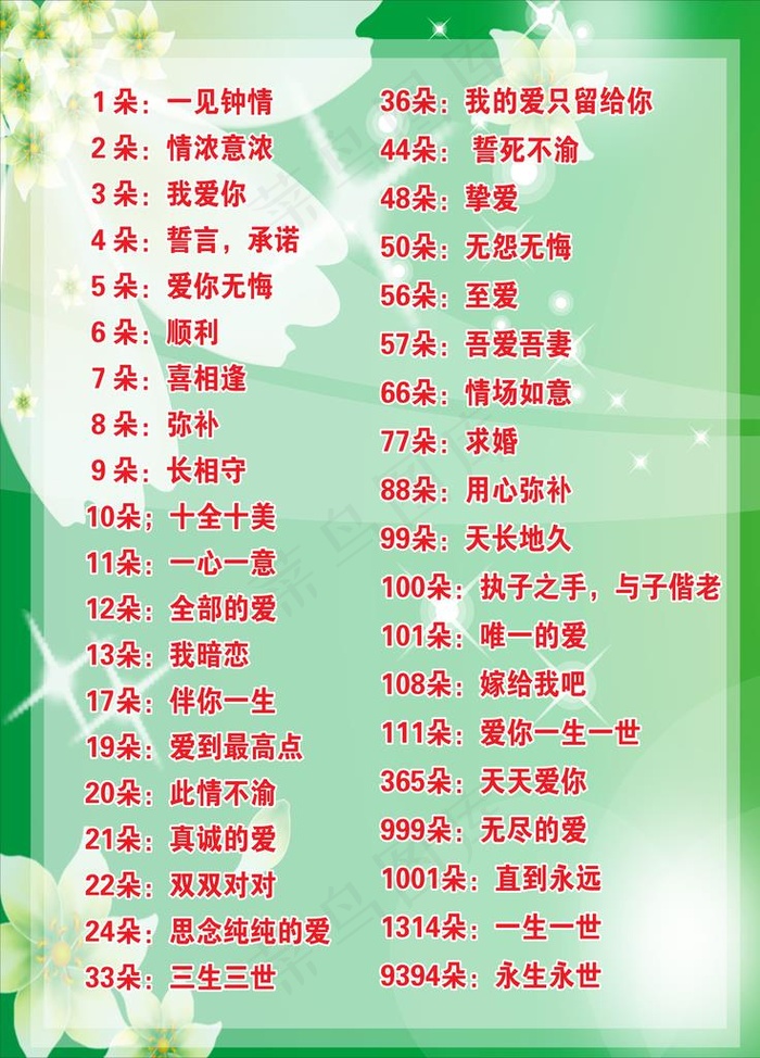 玫瑰花语图片(3543x4724)psd模版下载