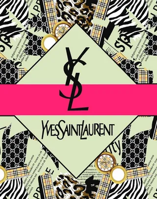 大牌YSL 圣罗兰拼接方巾图片