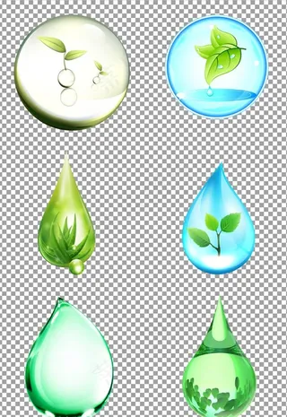 绿色环保水滴图片