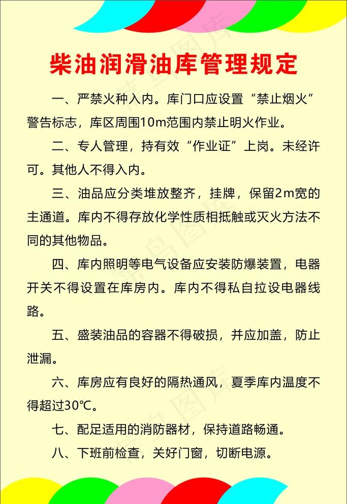 柴油润滑油库管理规定图片cdr矢量模版下载