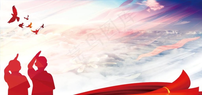 少先队员图片(4001x2000)psd模版下载