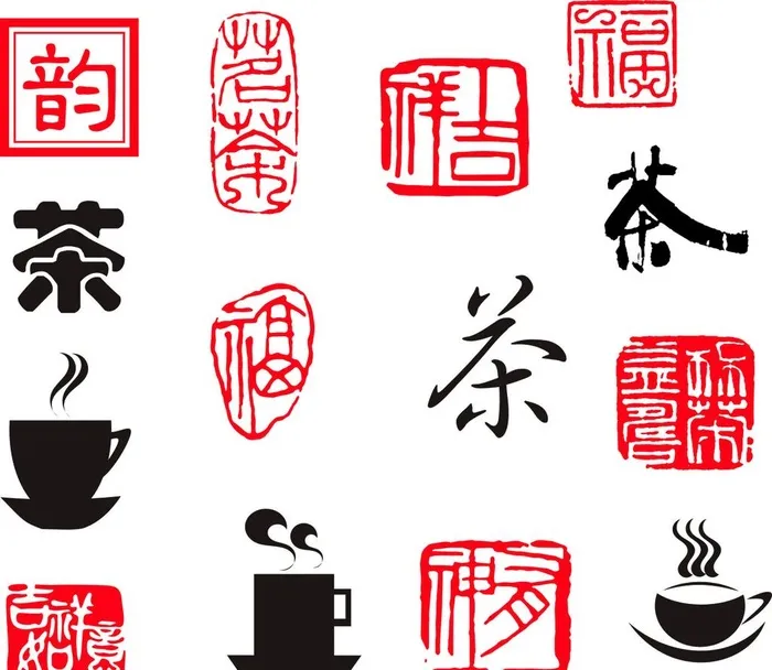 茶印章图片cdr矢量模版下载
