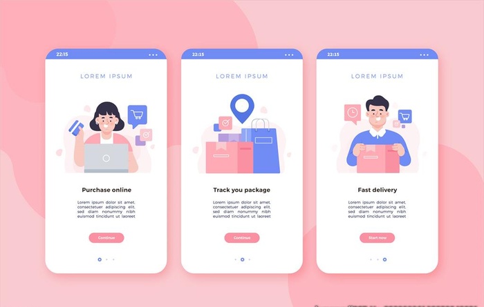 扁平化网络购物电子商务插画图片