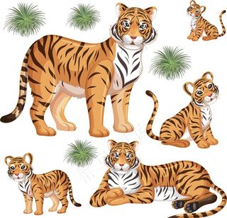 卡通可爱老虎图片