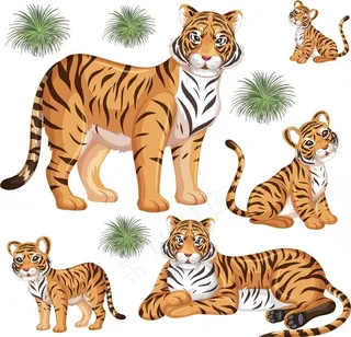 卡通可爱老虎图片