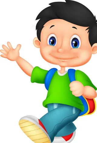 上学小孩插图图片