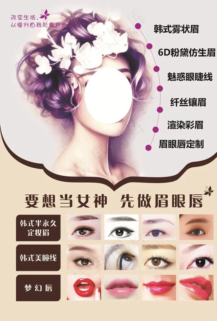 眉眼唇广告图片cdr矢量模版下载