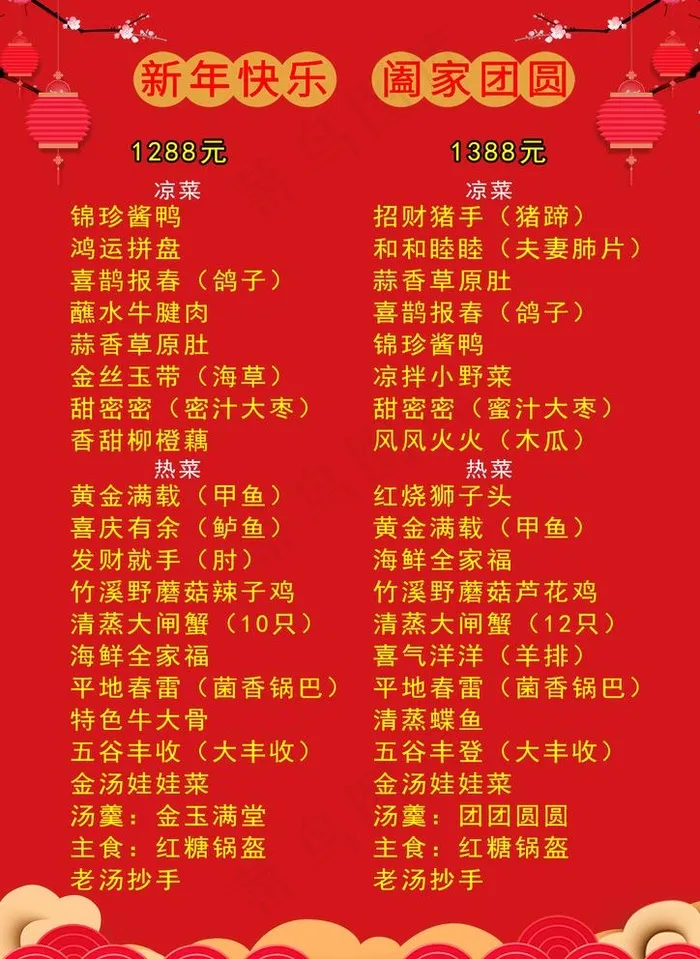 红色菜单图片psd模版下载