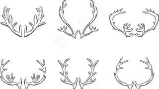 素描鹿角图片
